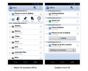 La bureautique SaaS de Google disponible off-line sur Androïd
